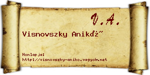 Visnovszky Anikó névjegykártya